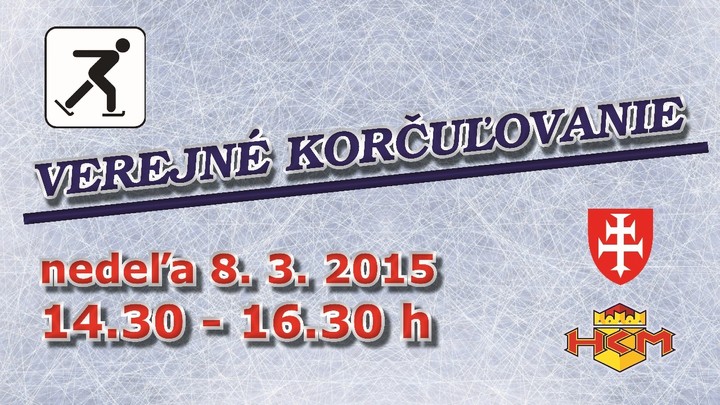 V nedeľu verejné korčuľovanie